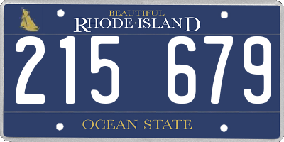 RI license plate 215679