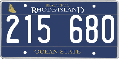 RI license plate 215680