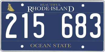 RI license plate 215683