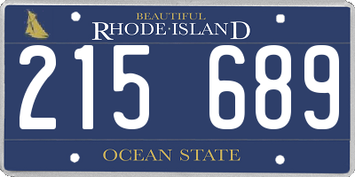 RI license plate 215689