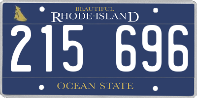 RI license plate 215696