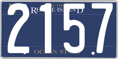 RI license plate 2157