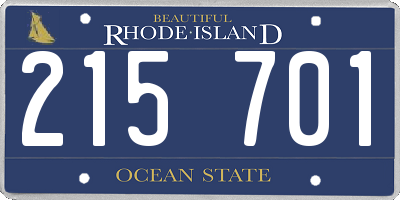 RI license plate 215701