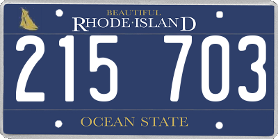 RI license plate 215703