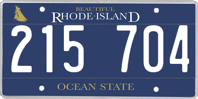 RI license plate 215704