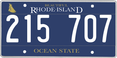 RI license plate 215707