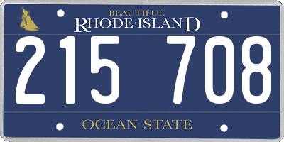 RI license plate 215708