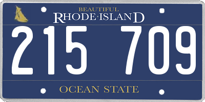 RI license plate 215709