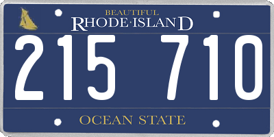 RI license plate 215710
