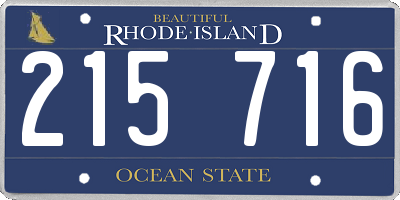 RI license plate 215716