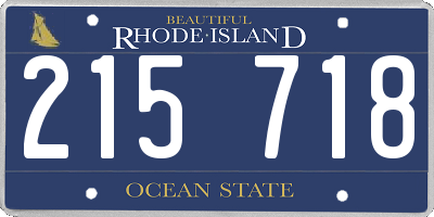 RI license plate 215718