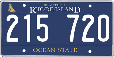 RI license plate 215720