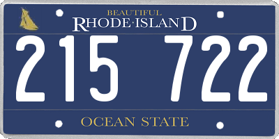 RI license plate 215722