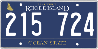 RI license plate 215724