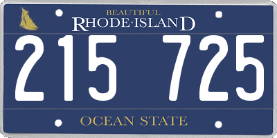 RI license plate 215725