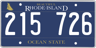RI license plate 215726