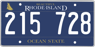 RI license plate 215728