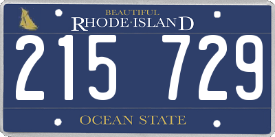 RI license plate 215729