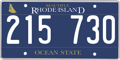 RI license plate 215730
