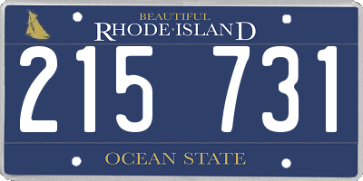 RI license plate 215731