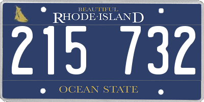 RI license plate 215732