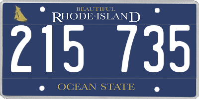 RI license plate 215735