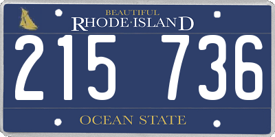 RI license plate 215736