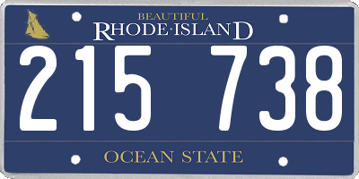 RI license plate 215738