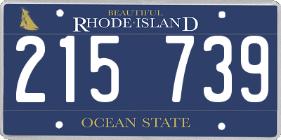 RI license plate 215739