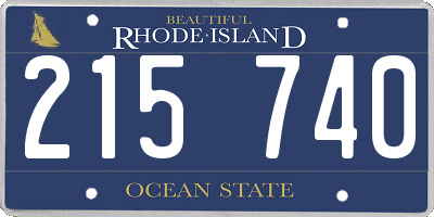 RI license plate 215740