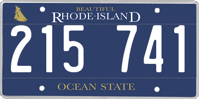 RI license plate 215741
