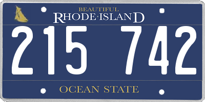 RI license plate 215742