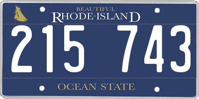 RI license plate 215743
