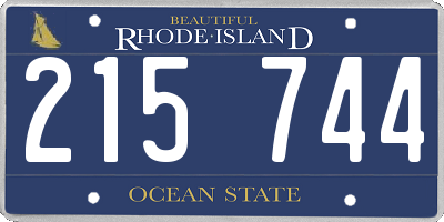 RI license plate 215744