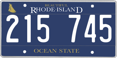 RI license plate 215745