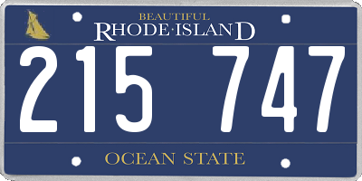 RI license plate 215747