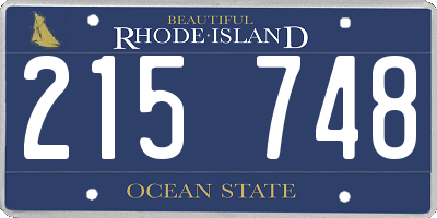 RI license plate 215748