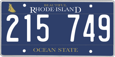 RI license plate 215749
