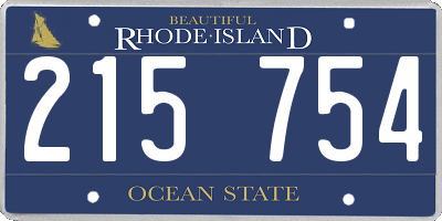 RI license plate 215754