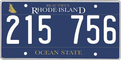 RI license plate 215756
