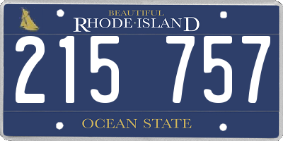 RI license plate 215757