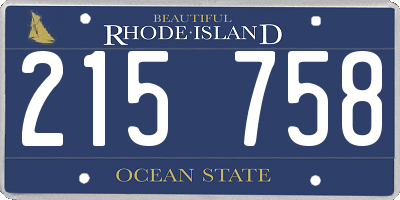 RI license plate 215758
