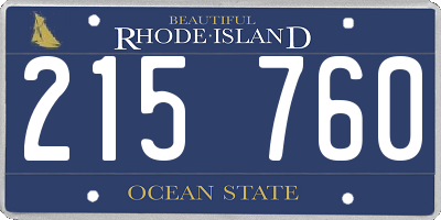 RI license plate 215760