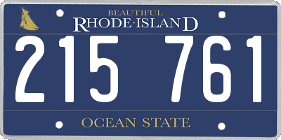 RI license plate 215761