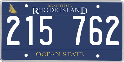 RI license plate 215762