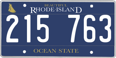 RI license plate 215763