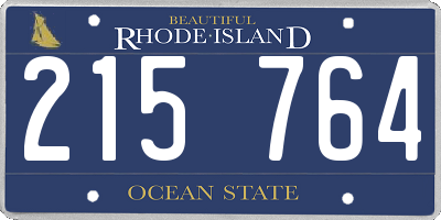 RI license plate 215764