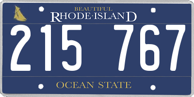 RI license plate 215767
