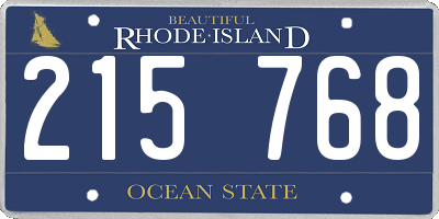 RI license plate 215768