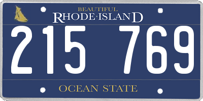 RI license plate 215769